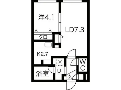 ALEGRIA北円山(1LDK/3階)の間取り写真