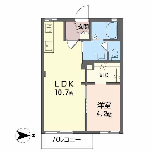 グランメール大坂 B(1LDK/2階)の間取り写真