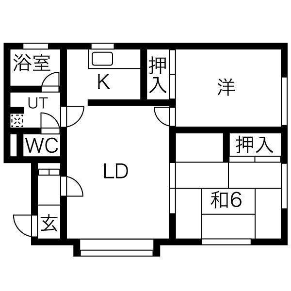 ウエストパーク(2LDK/2階)の間取り写真