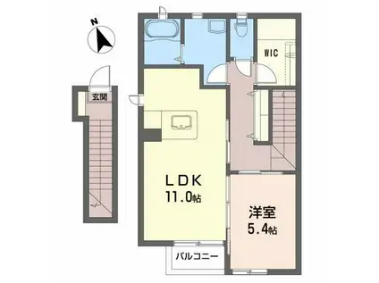 カーサ・ドルチェ(1LDK/2階)の間取り写真