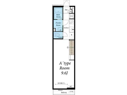 リブリ・プログレス(1K/1階)の間取り写真