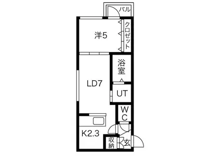 GARBO(1DK/4階)の間取り写真