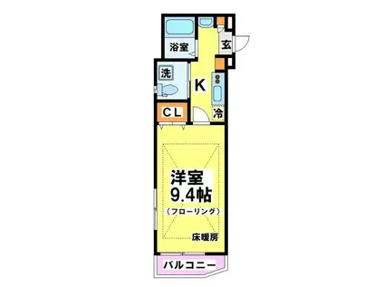 ルーブル三鷹壱番館(1K/1階)の間取り写真