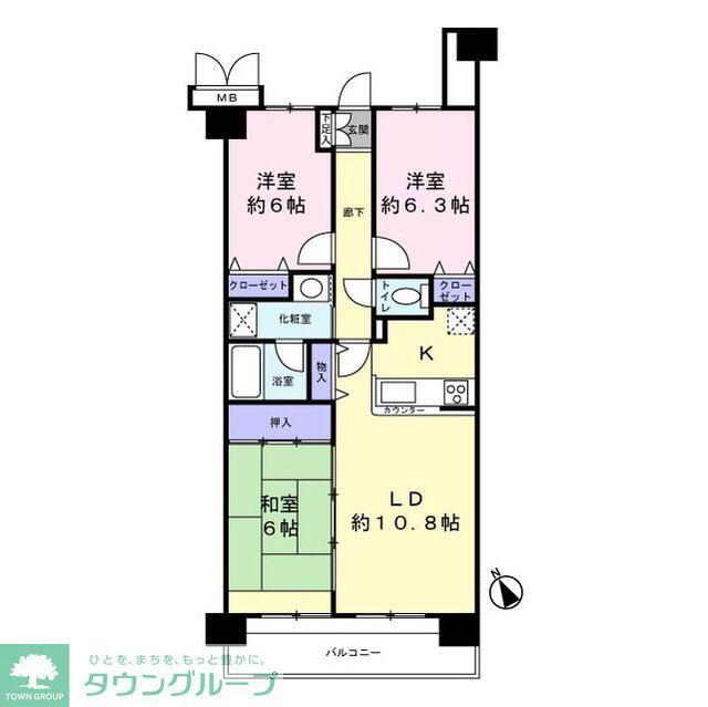 ダイアパレスライブシティ船橋(3LDK/11階)の間取り写真