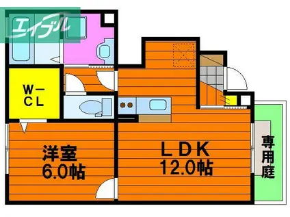 エルヴィリア野田(1LDK/1階)の間取り写真