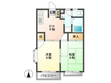 プランドゥ鳥栖I(2DK/2階)の間取り写真