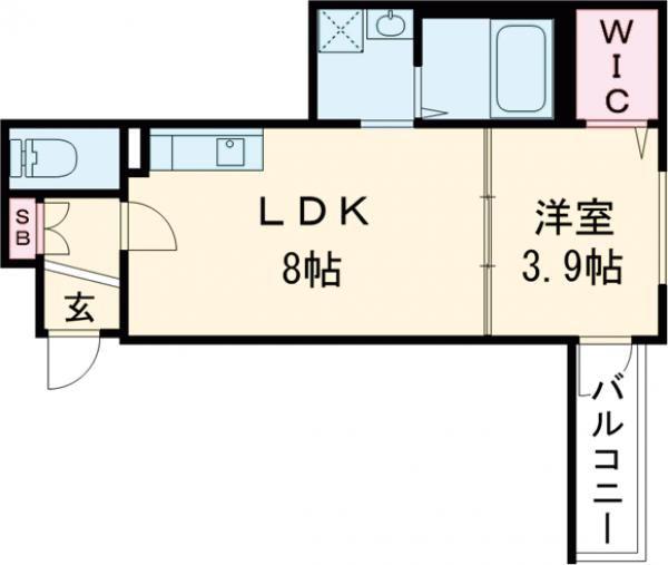 HABITASION京口(1LDK/2階)の間取り写真