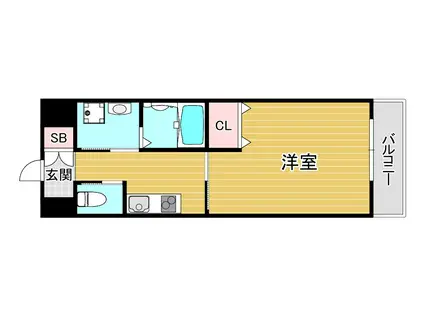 モデラート清水(1K/3階)の間取り写真