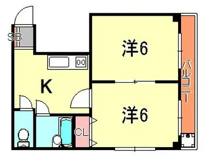 オーナーズマンション西明石(2K/2階)の間取り写真