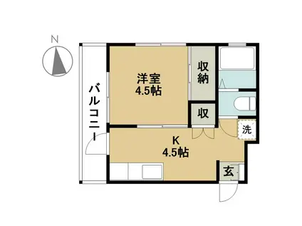 山田ビル(1K/4階)の間取り写真