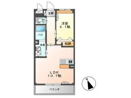 ラポール(1LDK/2階)の間取り写真