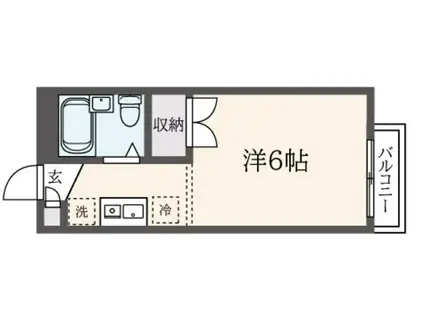 アドバンス京王堀之内(1K/2階)の間取り写真