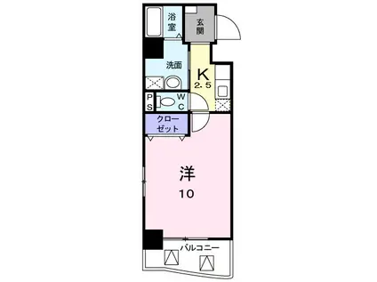 ブリアンオーブ(1K/6階)の間取り写真