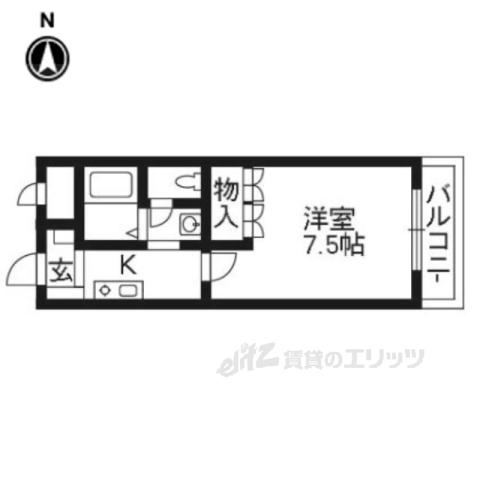 グランドソレーユ(1K/1階)の間取り写真