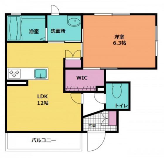 KメゾンII(1LDK/1階)の間取り写真