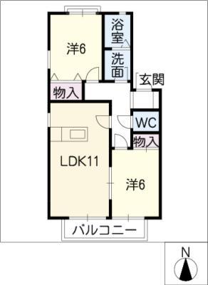 MASTTOWN平和が丘(2LDK/2階)の間取り写真