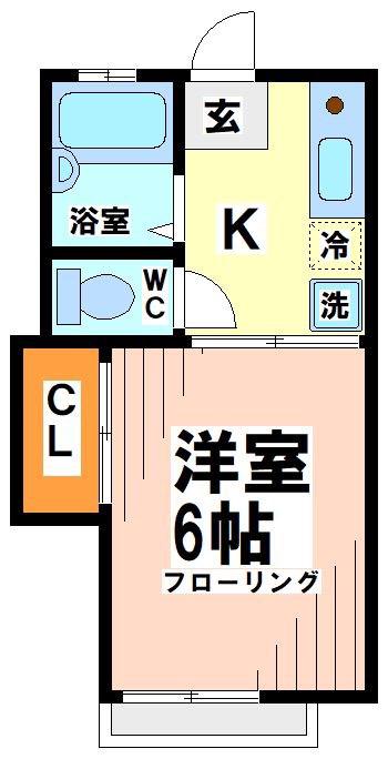 ヴィラローズ 弊社管理物件(1K/1階)の間取り写真