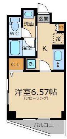 プレジール千歳烏山(1K/2階)の間取り写真