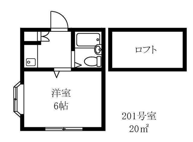 ラフォーネ大森(1K/2階)の間取り写真