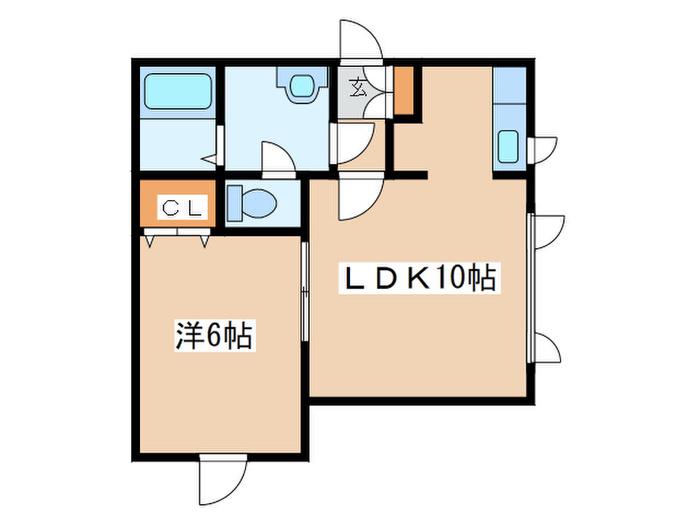 アーバンポート(1LDK/1階)の間取り写真