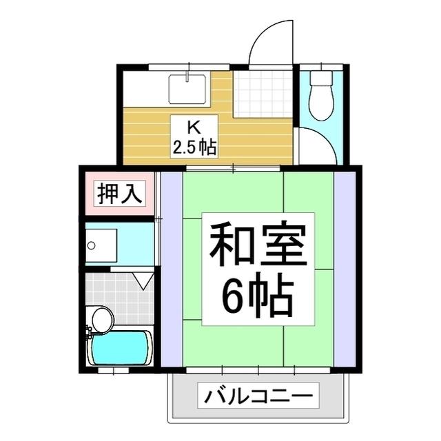 パークアベニューK(1K/2階)の間取り写真