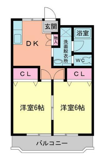 シティーライフ有萬(2DK/8階)の間取り写真