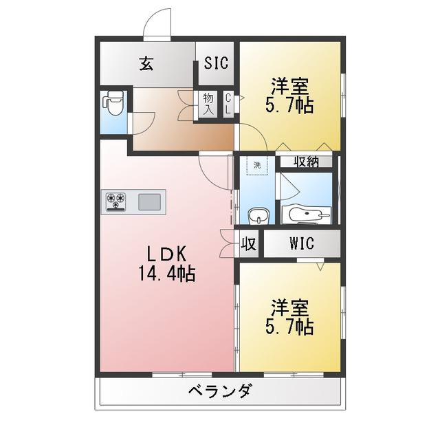 リバブル富士見台(2LDK/1階)の間取り写真