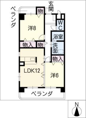 ロイヤルコンフォート(2LDK/2階)の間取り写真
