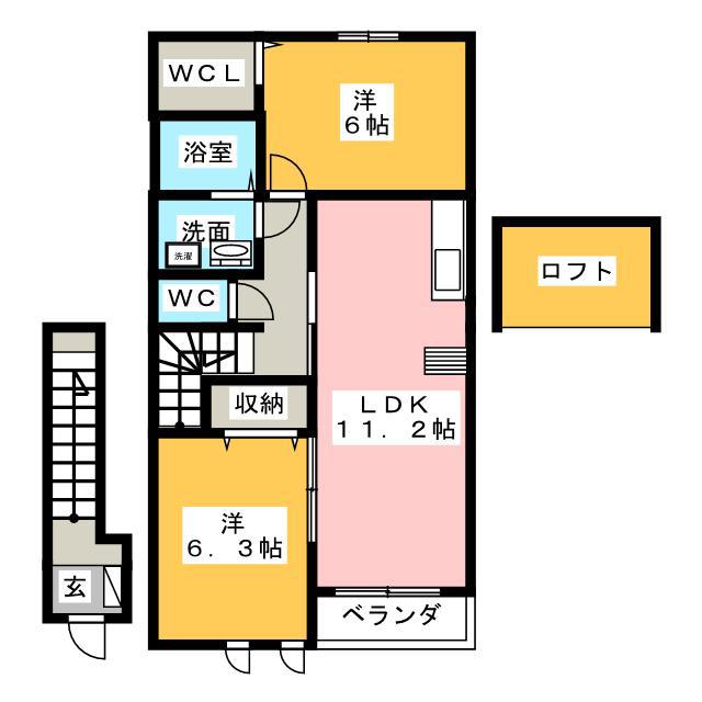 ネオ ステージ(2LDK/2階)の間取り写真