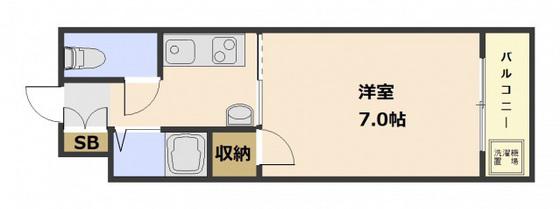ラ・メゾン峰(1K/3階)の間取り写真