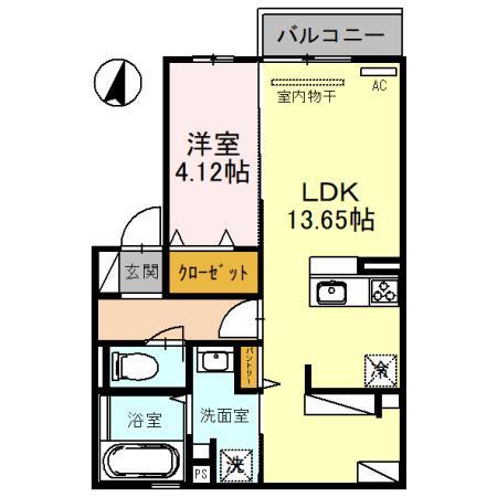 NEXUS山中(1LDK/1階)の間取り写真