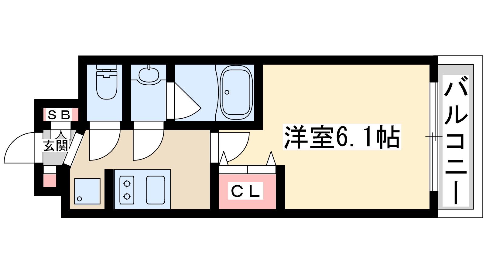 プレサンス神崎川ファインブレス(1K/6階)の間取り写真