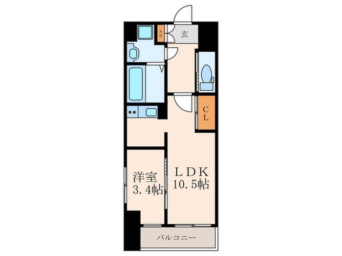 若富士町マンション(1LDK/2階)の間取り写真
