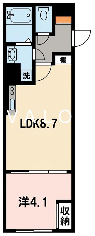 小田急小田原線 小田急相模原駅 徒歩9分 3階建 築1年(1LDK/1階)の間取り写真