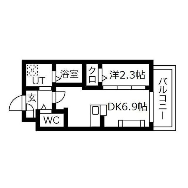 アルモカーサ三国ヶ丘(1DK/1階)の間取り写真