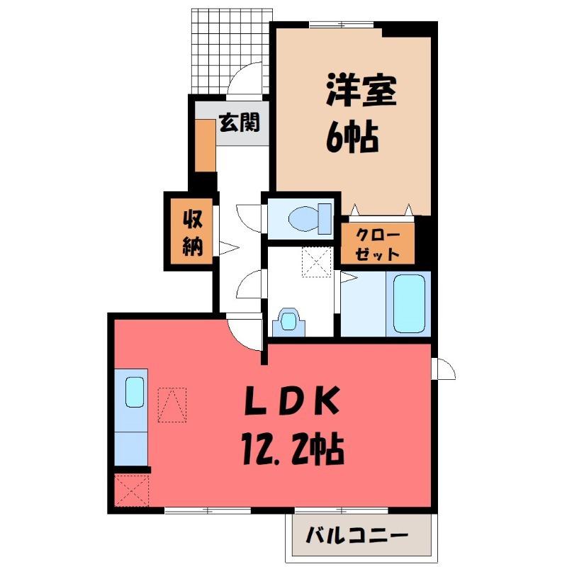 ウィステリア・K(1LDK/1階)の間取り写真