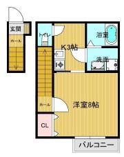 SHANTI COREA(1K/2階)の間取り写真
