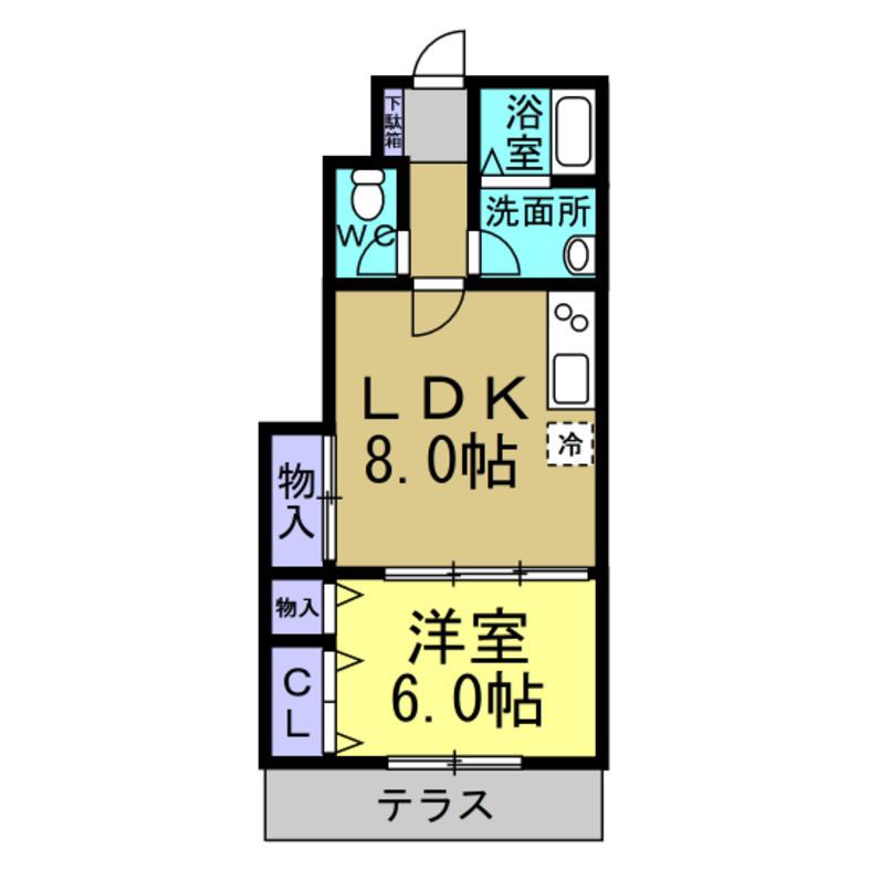SAKYO21常滑(1LDK/1階)の間取り写真
