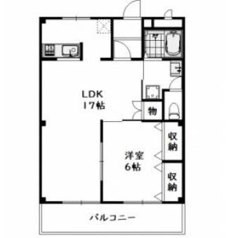 アーバンライト(1LDK/2階)の間取り写真