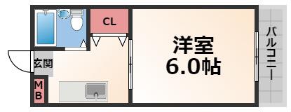 サンハイツ(1K/1階)の間取り写真