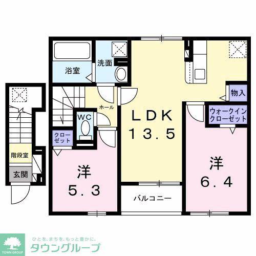 サンライトテラスK・S(2LDK/2階)の間取り写真
