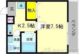 パイン箕面(1K/3階)の間取り写真