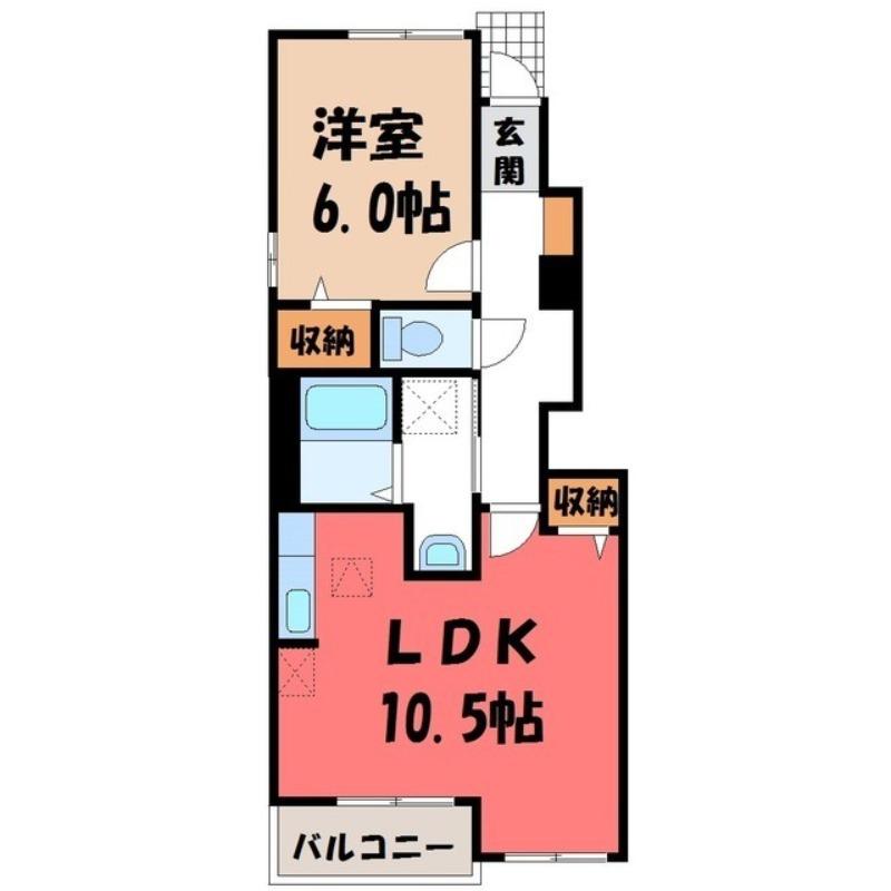 アルカンシェル(1LDK/1階)の間取り写真