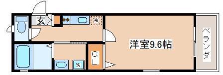 フルール岡本(1K/1階)の間取り写真