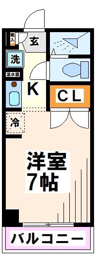 新井ビル(ワンルーム/4階)の間取り写真
