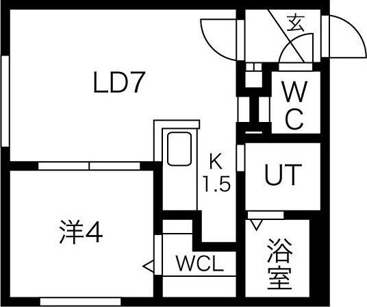 R&M発寒南(1LDK/4階)の間取り写真