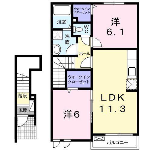リアフラント III(2LDK/2階)の間取り写真
