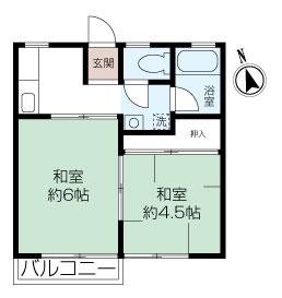 上永谷ハイツ(2K/2階)の間取り写真