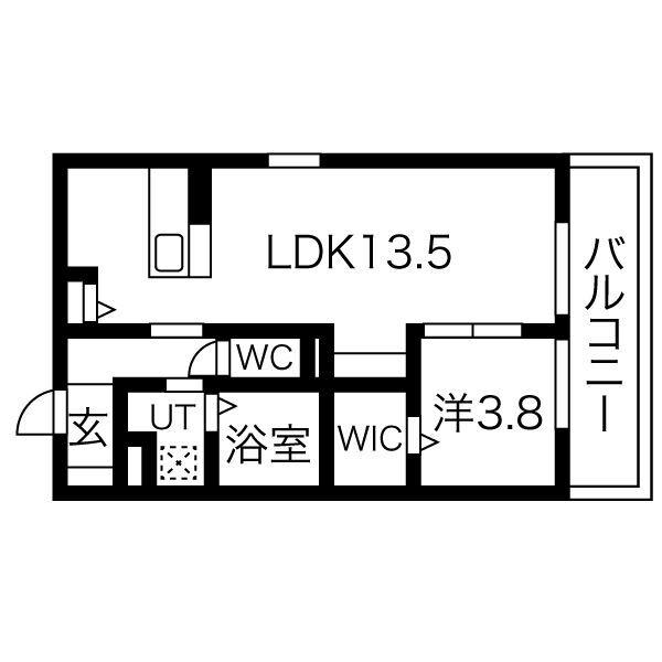 アイル京都山科(1LDK/3階)の間取り写真