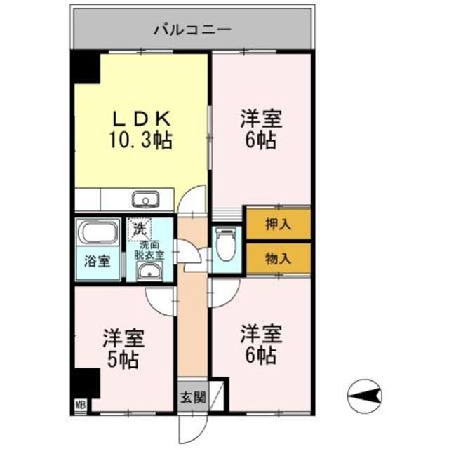 フリーダム光が丘II(3LDK/4階)の間取り写真